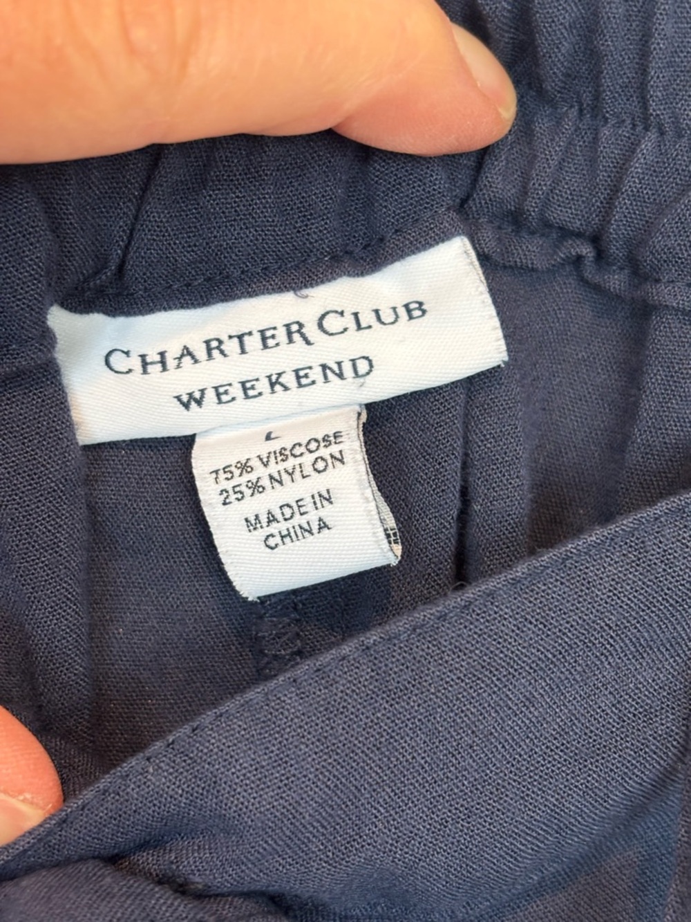 Charter Club Navy Drawstring Jogger Pants - Picture 3 of 4
